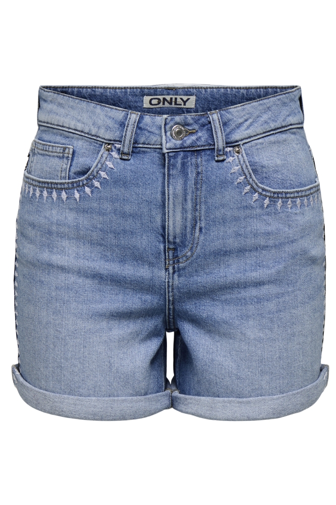 ONLJOSEPHINE STRET EMB SHORTS AZG D 15354412 LIGHT BLUE DENI/EMB